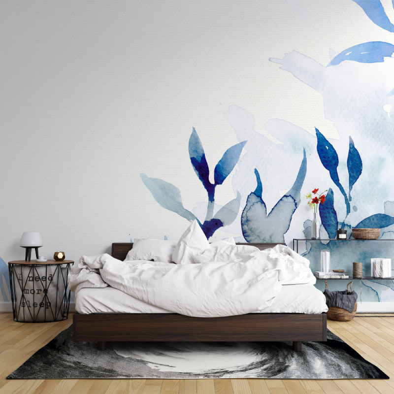 Watercolor Nature Blue Wallpaper | Murals Wallpaper