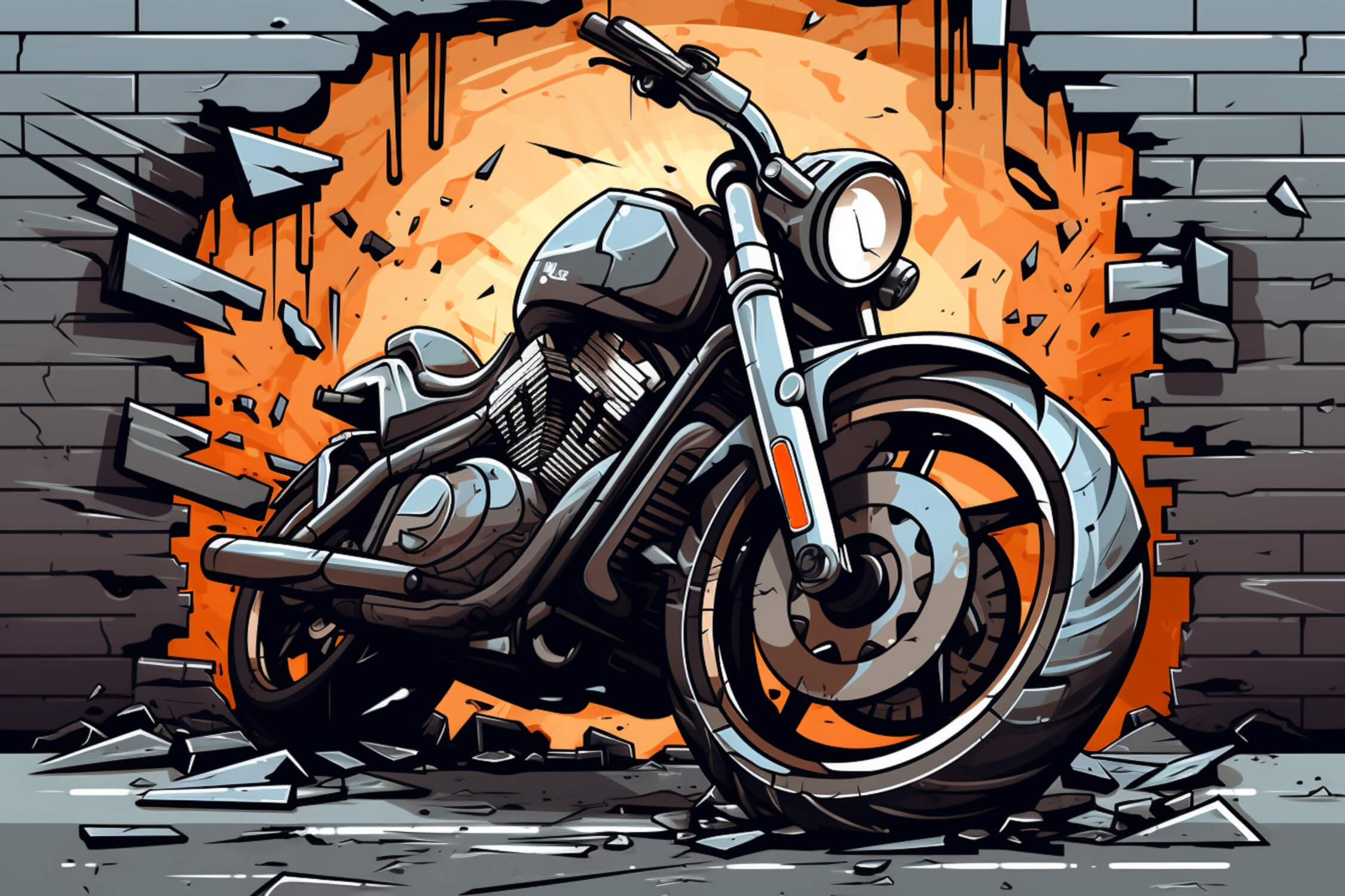 3D Motocross Graffiti Wallpaper | Murals Wallpaper