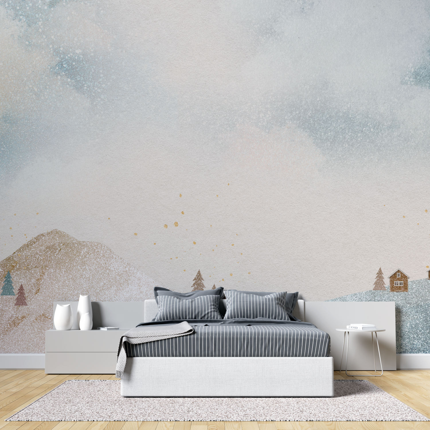 Scandinavian Watercolor Baby Wallpaper | Murals Wallpaper