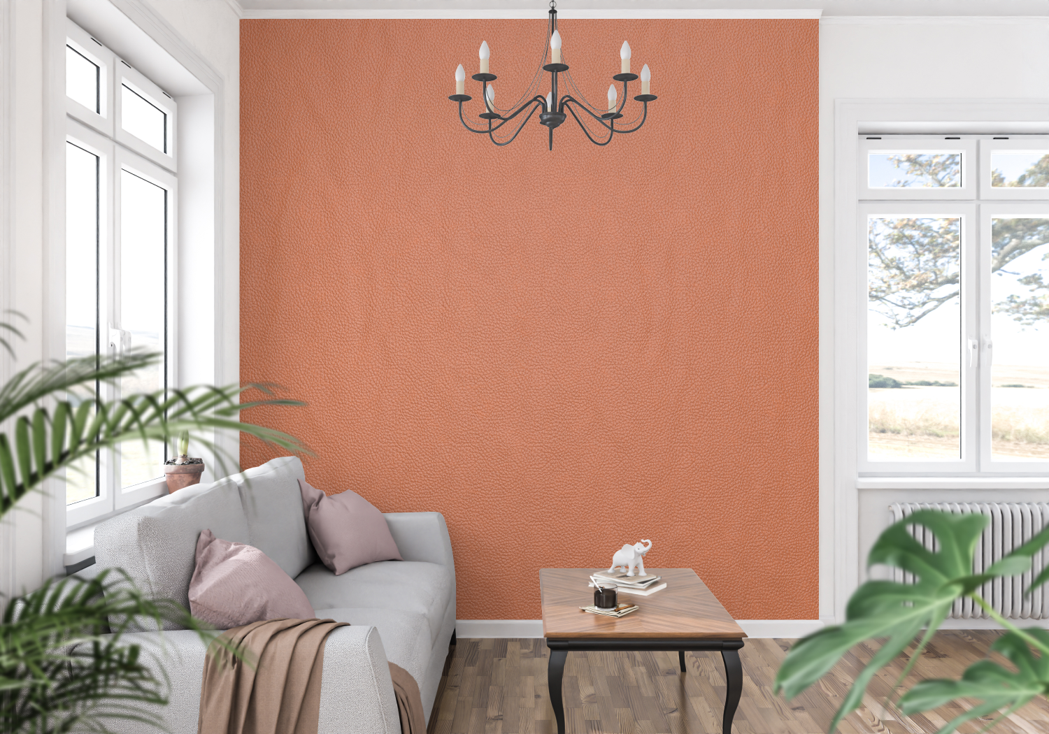 Solid Terracotta Wallpaper | Murals Wallpaper
