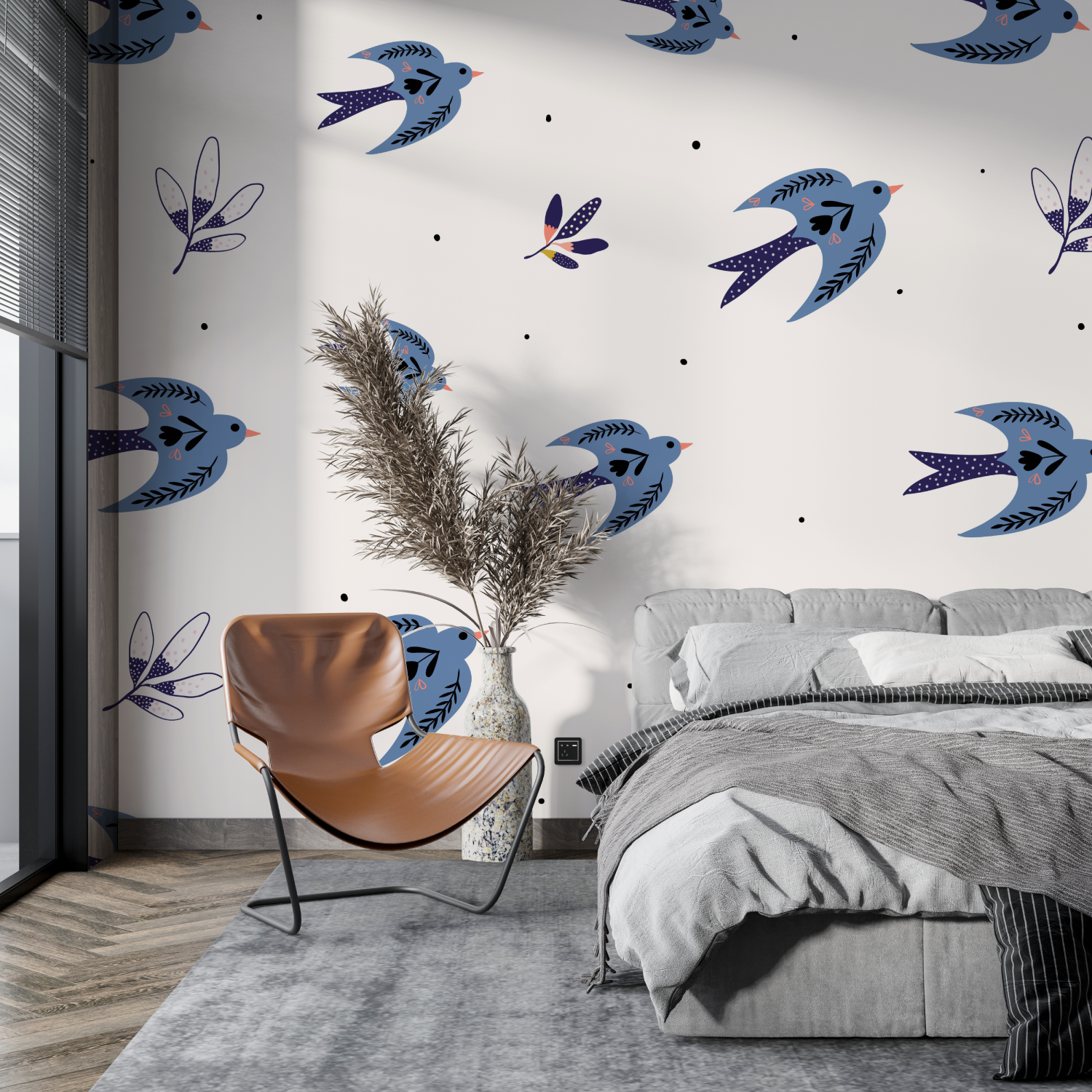 Blue Bird Wallpaper | Murals Wallpaper