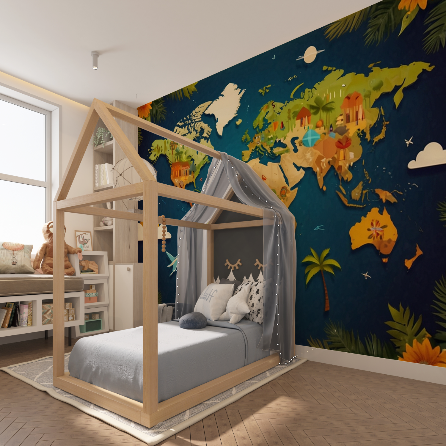 World Map Kids Wallpaper | Murals Wallpaper