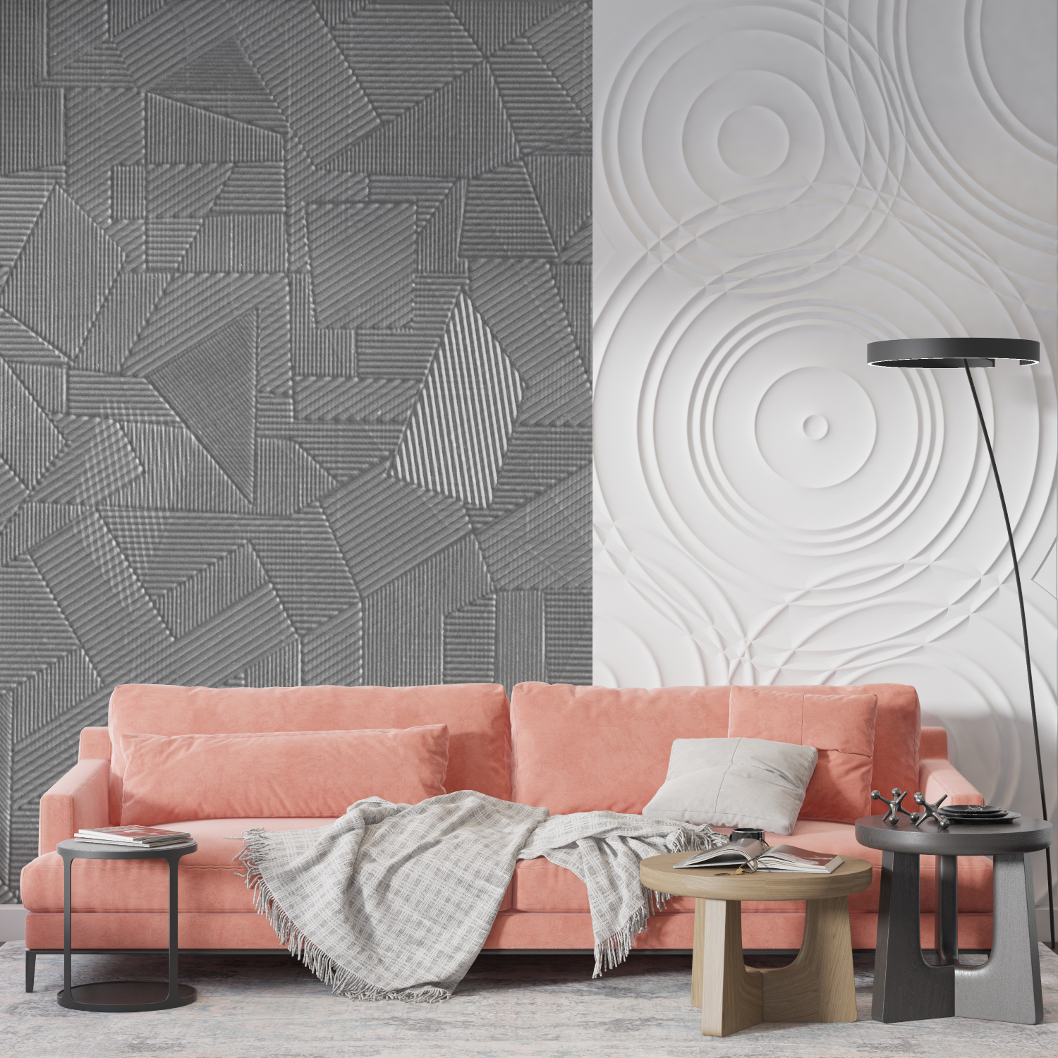 Gray Wallpaper with Pattern | Murals Wallpaper