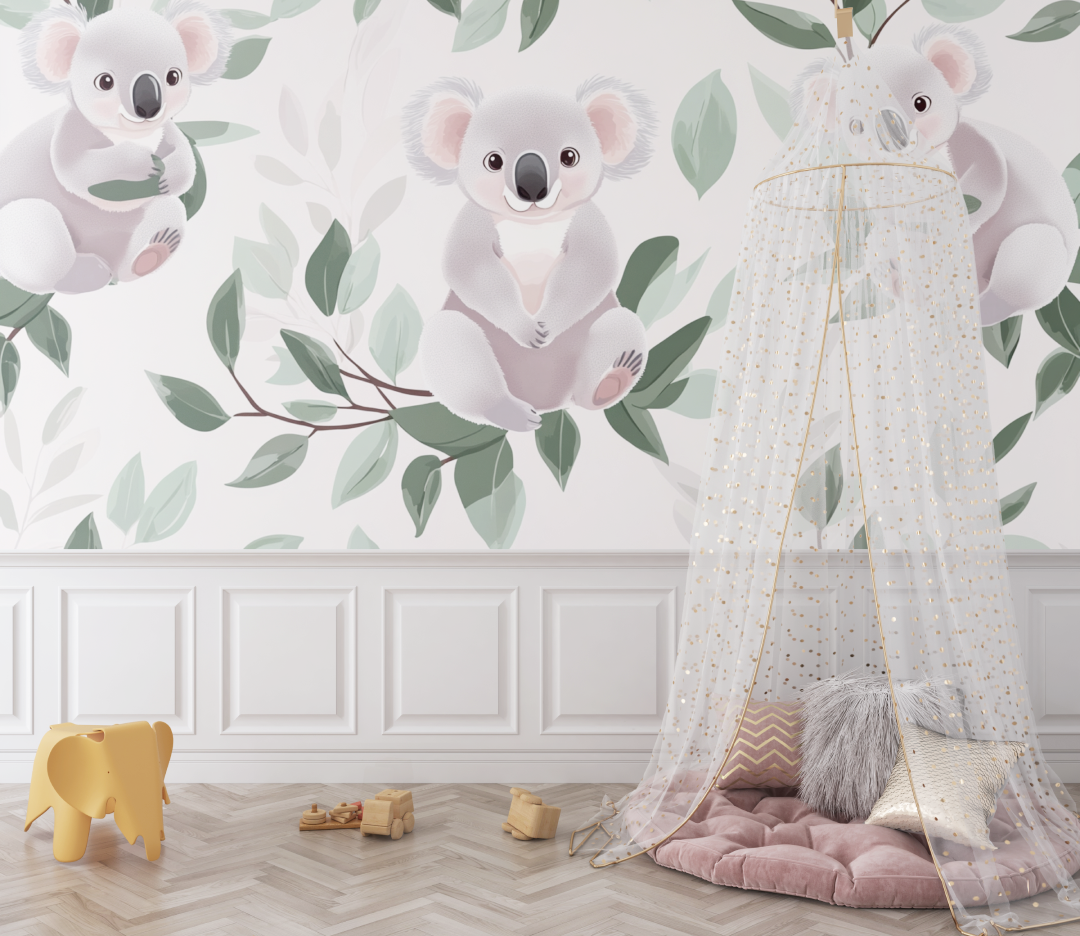 Koala and Soft Foliage Wallpaper | Murals Wallpaper