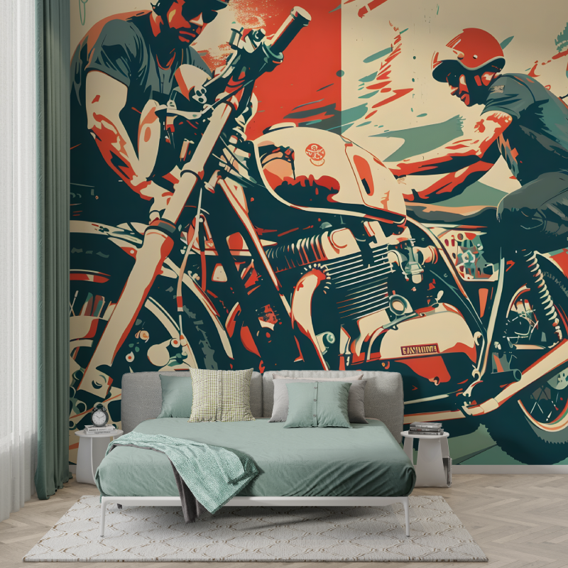 Motorcycle Graffiti Wallpaper | Murals Wallpaper