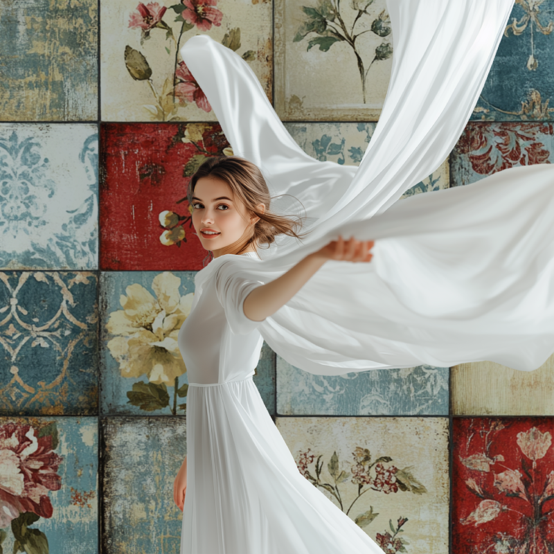 Vintage-Patchwork-Modell aus Papier