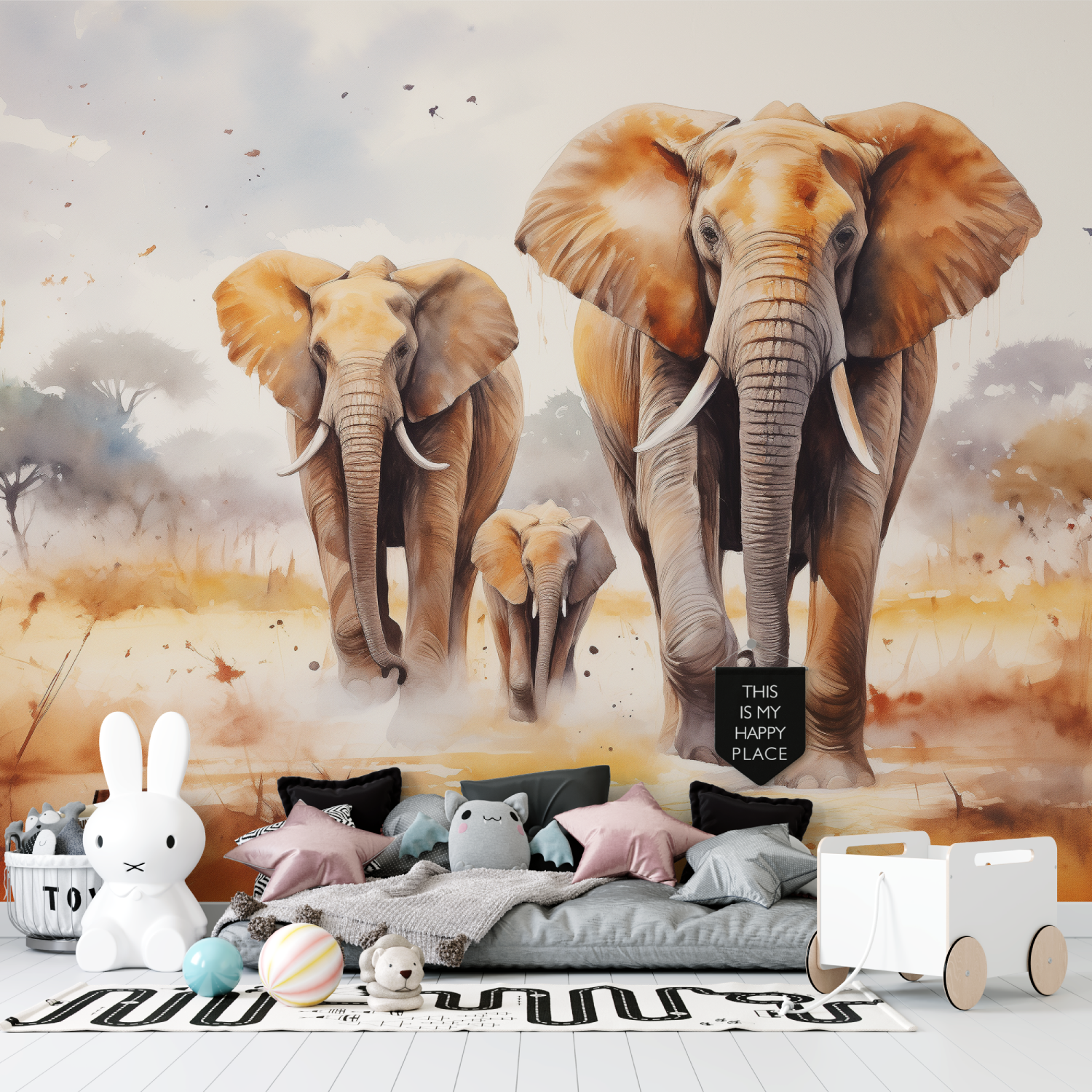 Elephant Wallpaper for Kids | Murals Wallpaper
