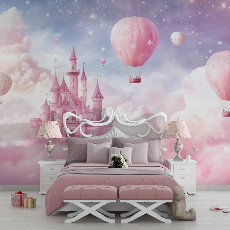 Rose Castle Wallpaper for Girls' Room | Murals Wallpaper