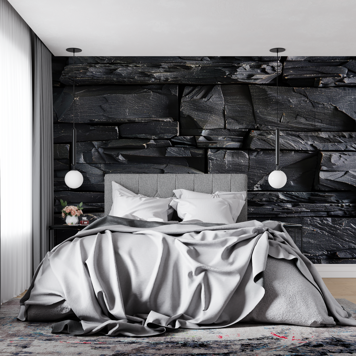 Schwarze Tapetenpaneele | Wandtapeten