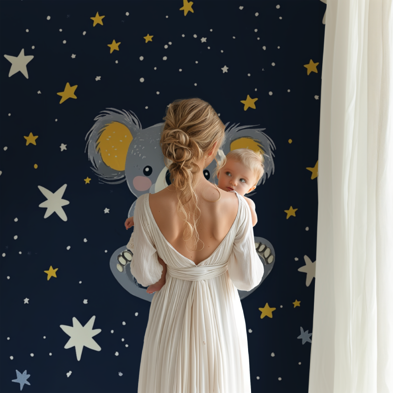 Koala-Tapete zwischen den Sternen | Wandbilder