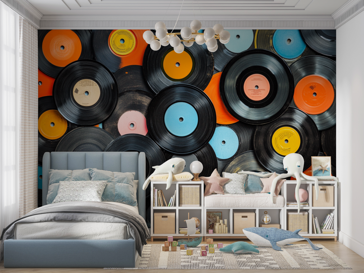 Colored Vinyl Record Wallpaper | Murals Wallpaper