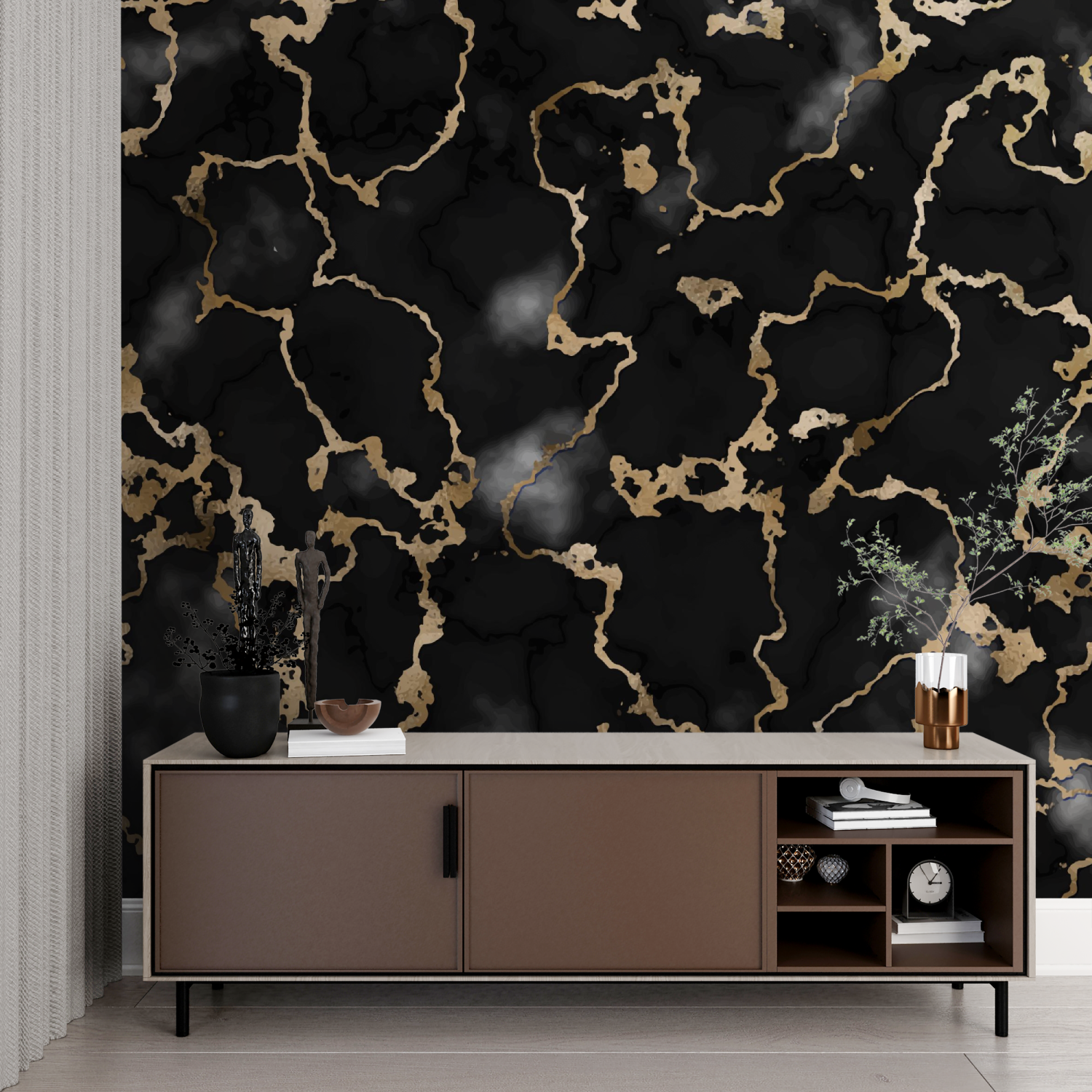 Black and Gold Wallpaper | Murals Wallpaper