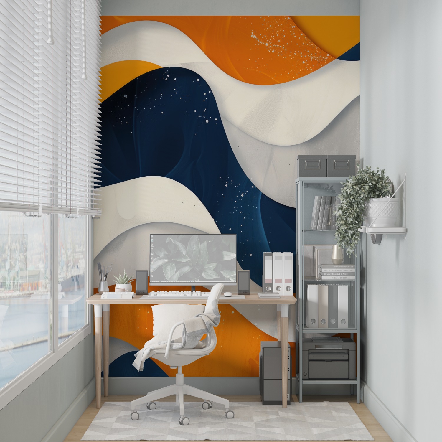 Blue Orange Wallpaper | Murals Wallpaper