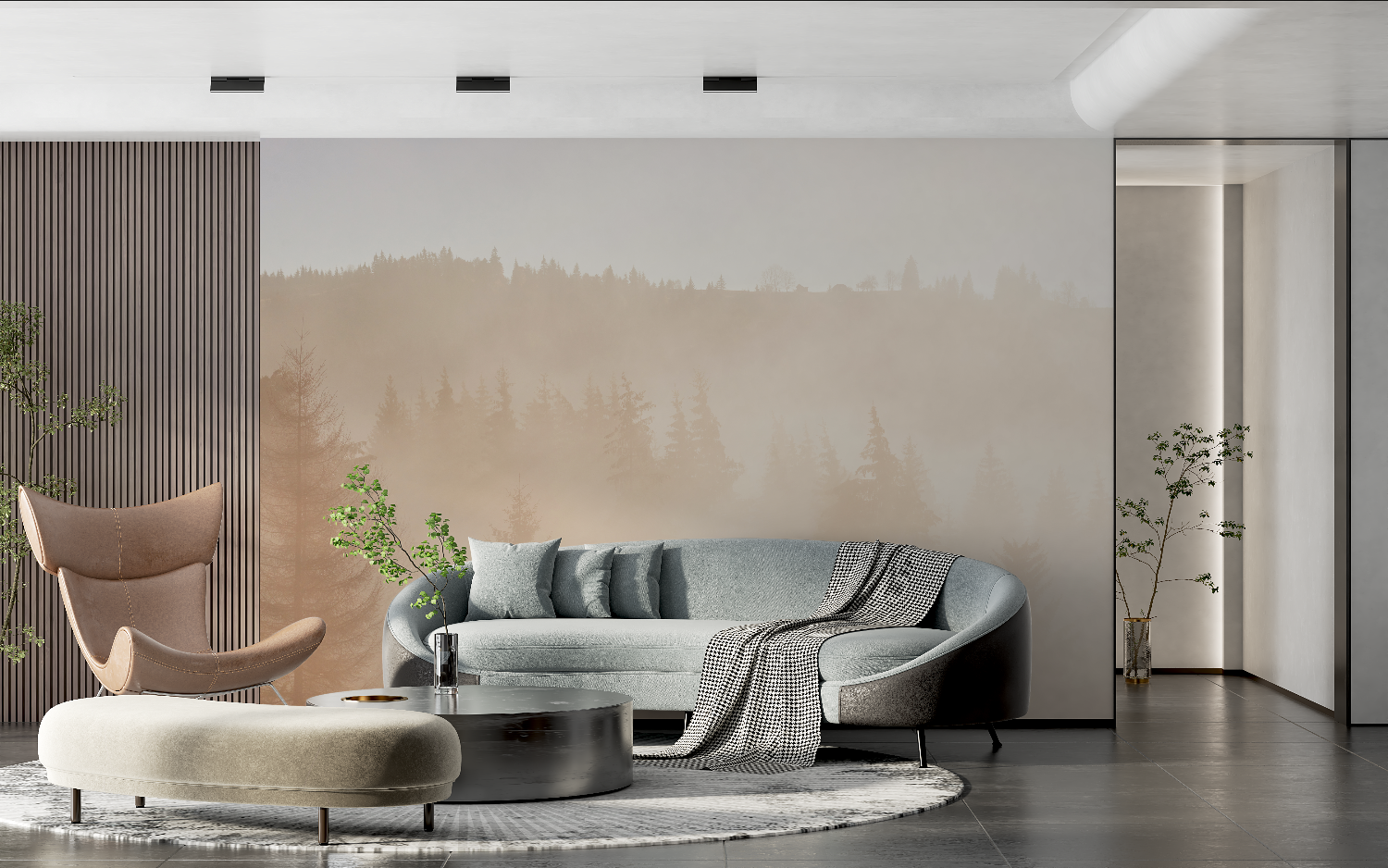 Cozy Misty Forest Wallpaper | Murals Wallpaper