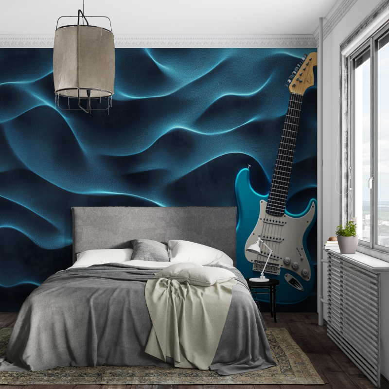 Blue Electric Guitar Wallpaper | Murals Wallpaper