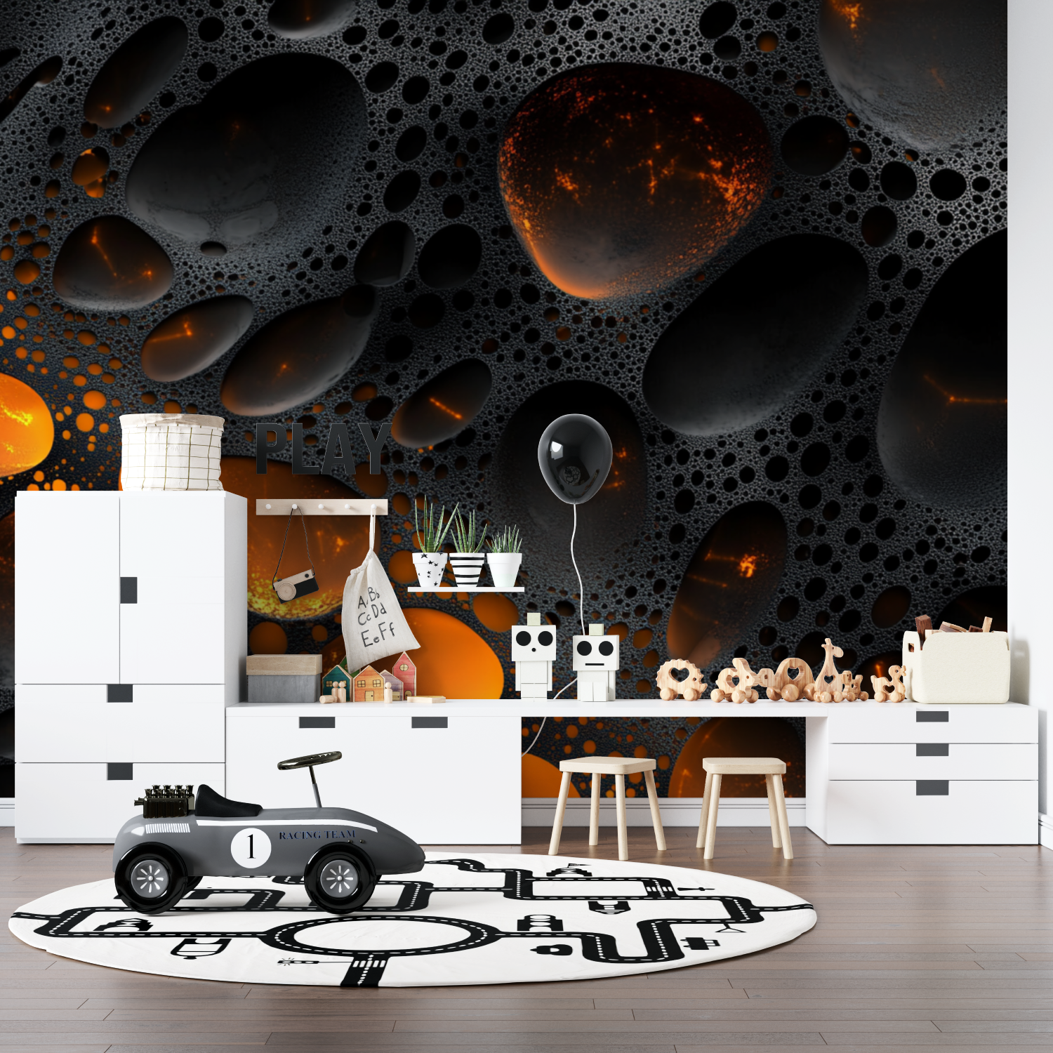 Neon Gaming Black Wallpaper | Murals Wallpaper