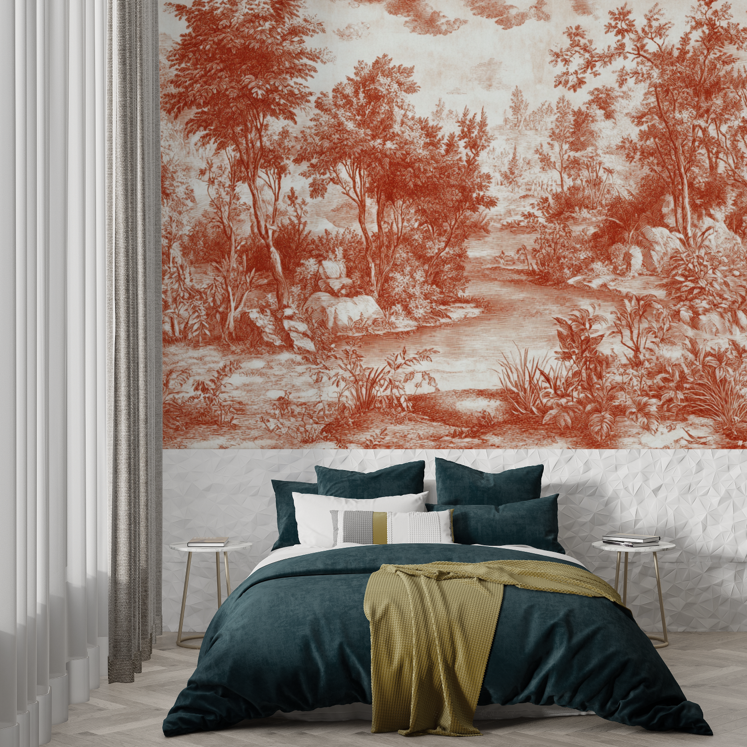 Papel de parede Terracotta Jouy Room | Murais Papel de parede