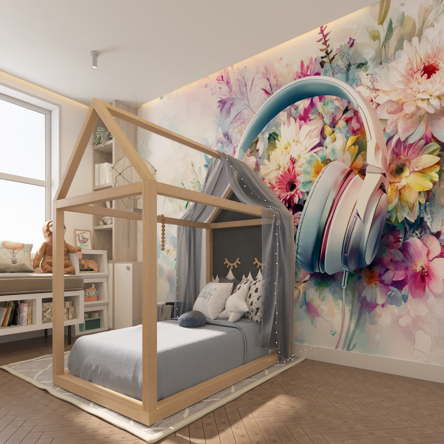 Tapeten-Tapisserie-Held mit Blumenmuster