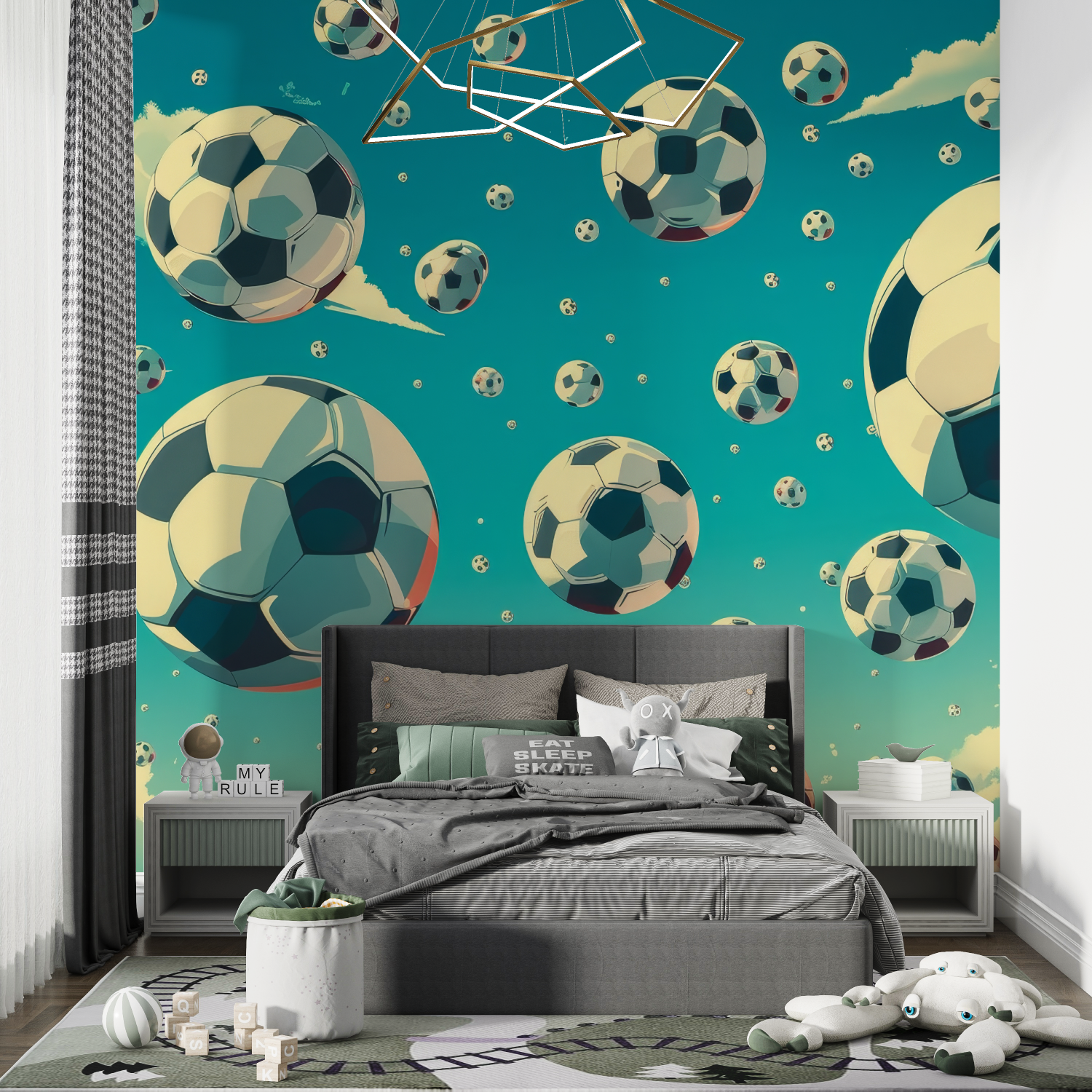 Soccer Themed Wallpaper for Kids' Room | Murals Wallpaper