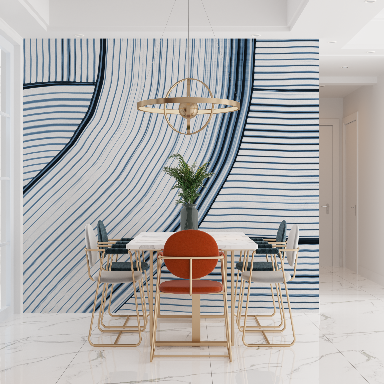 Blue Wave Design Wallpaper | Murals Wallpaper