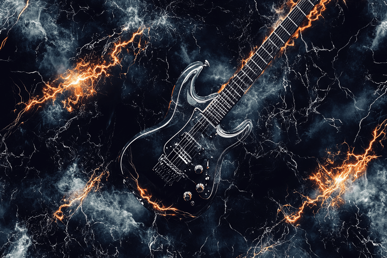 Panoramic Electric Guitar Wallpaper | Murals Wallpaper