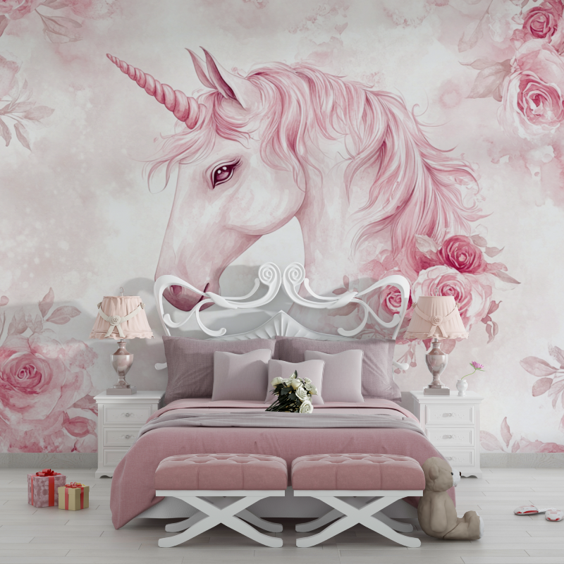 Pink Unicorn Wallpaper | Murals Wallpaper