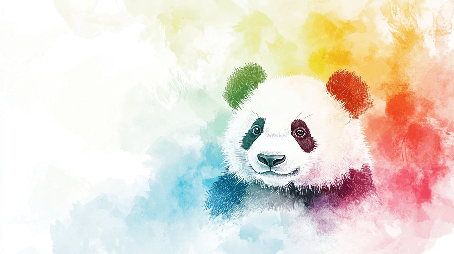Rainbow Panda Wallpaper | Murals Wallpaper
