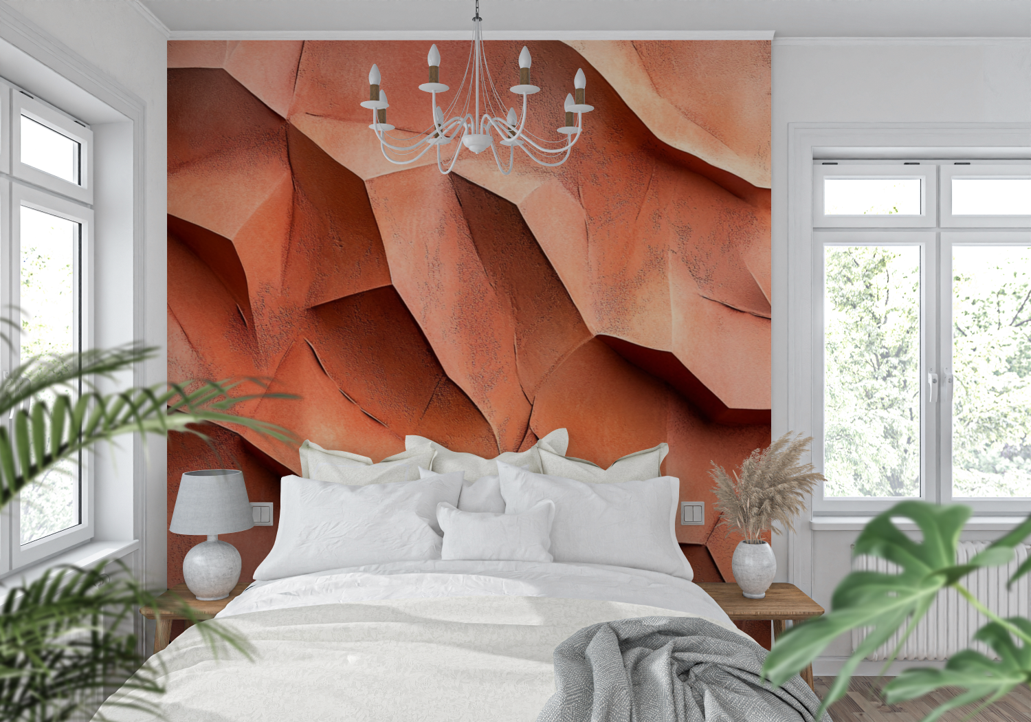 Terracotta Textured Plaster Wallpaper | Murals Wallpaper