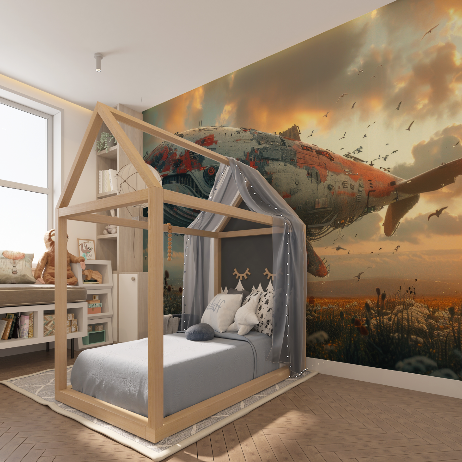 Teen Whale Ship Wallpaper | Murals Wallpaper