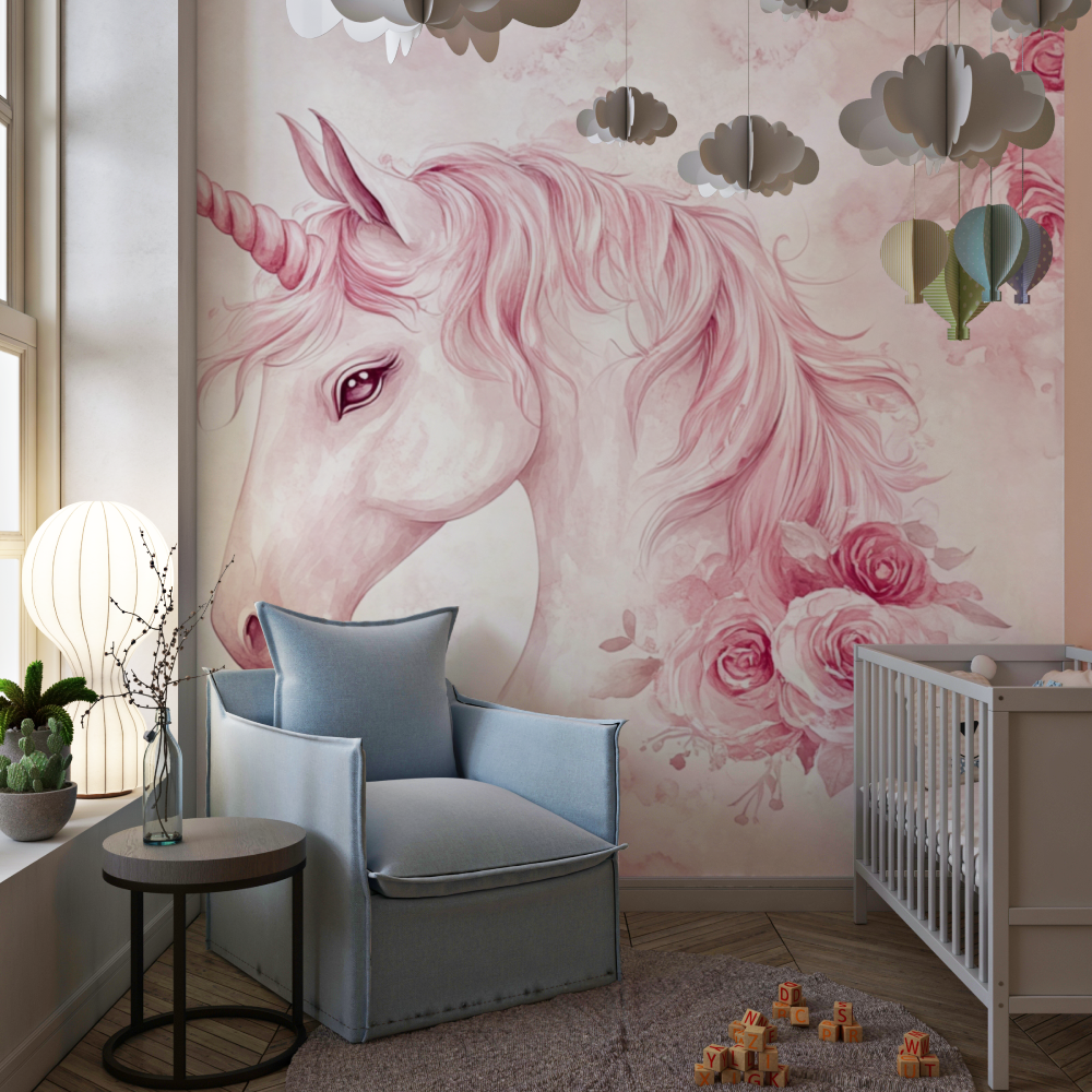 Pink Unicorn Wallpaper | Murals Wallpaper