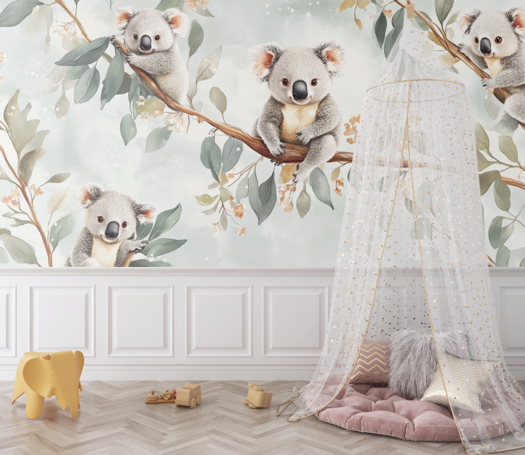 Koala und erste Sterne Tapete | Wandbilder Tapete