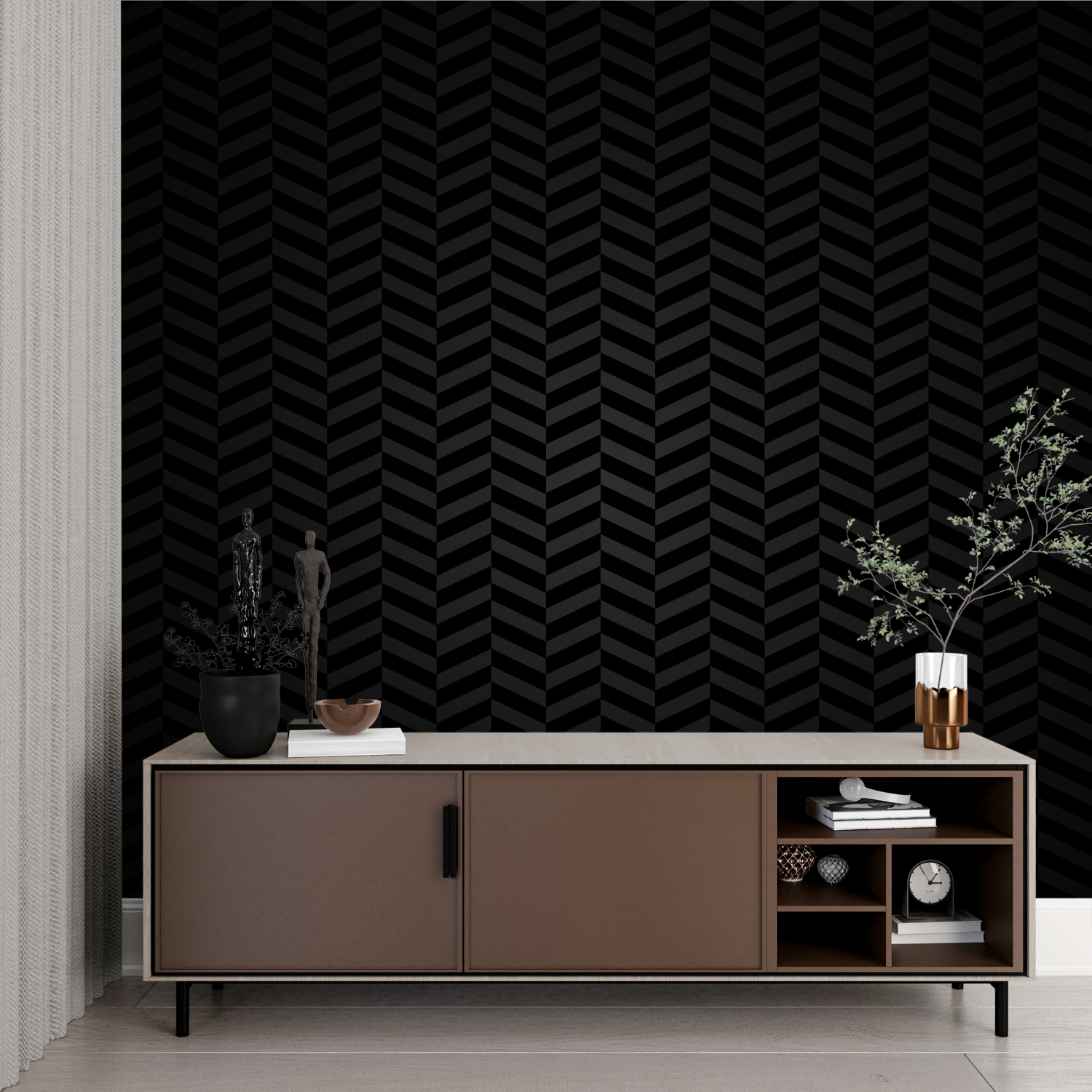 Black Chevron Wallpaper | Murals Wallpaper