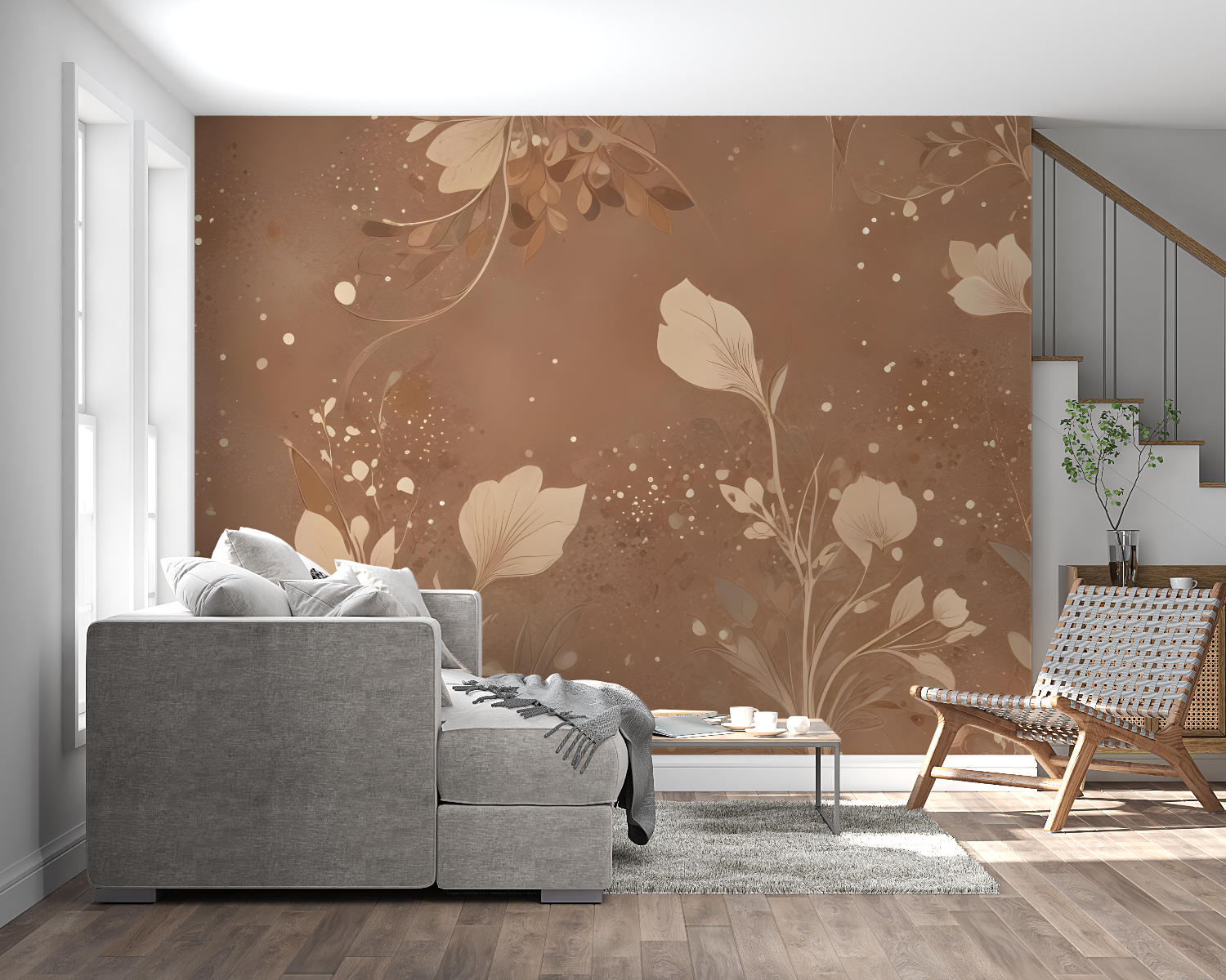 Dunkelbraune Cocooning Tapete | Wandbilder Tapete