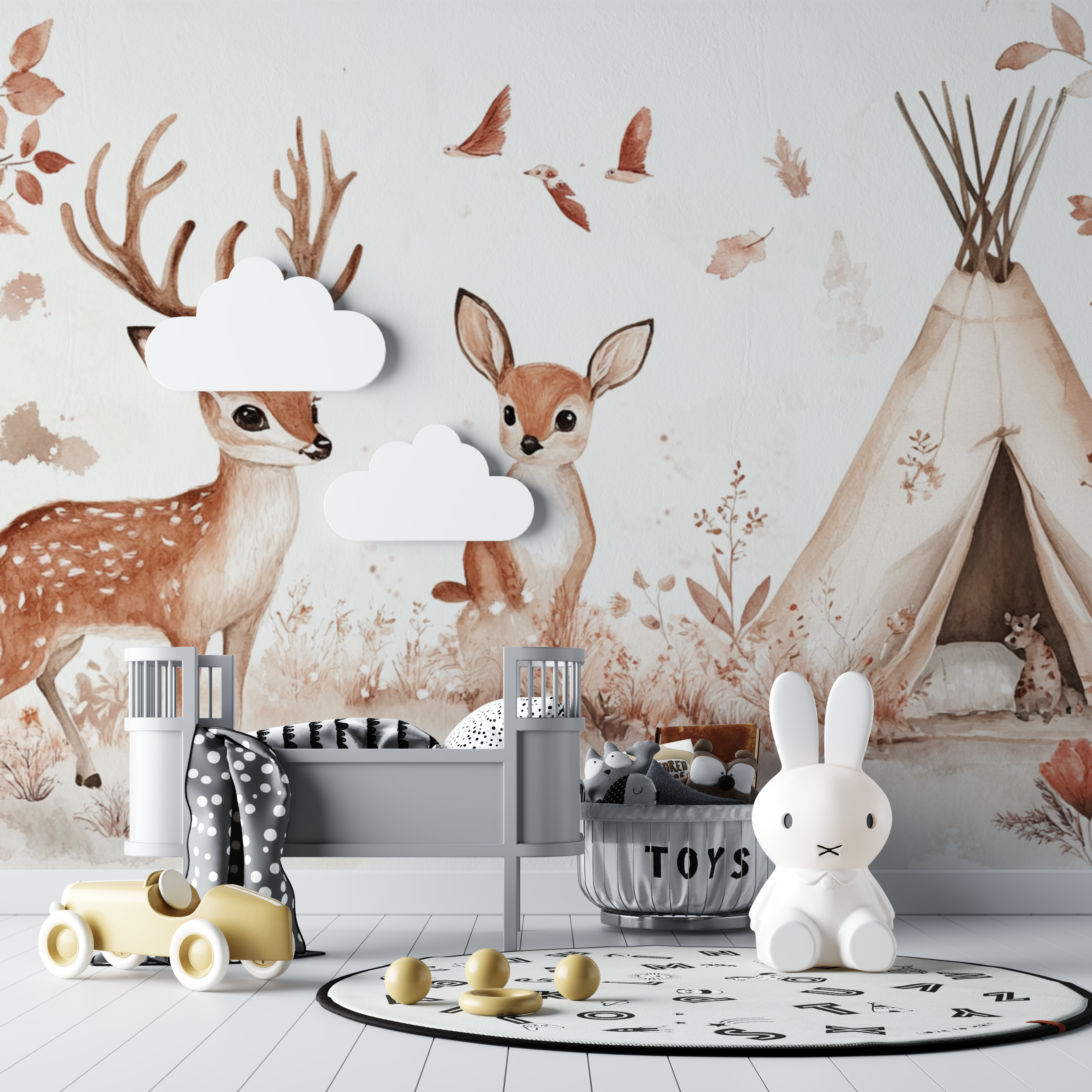 Babywald- und Tipi-Tapete | Murals Wallpaper