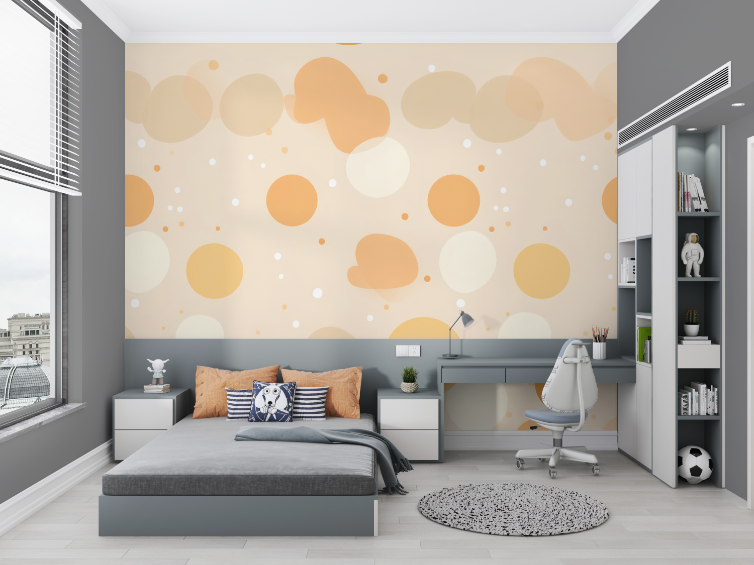 Ockerfarbene Kindertapete | Wandtapete