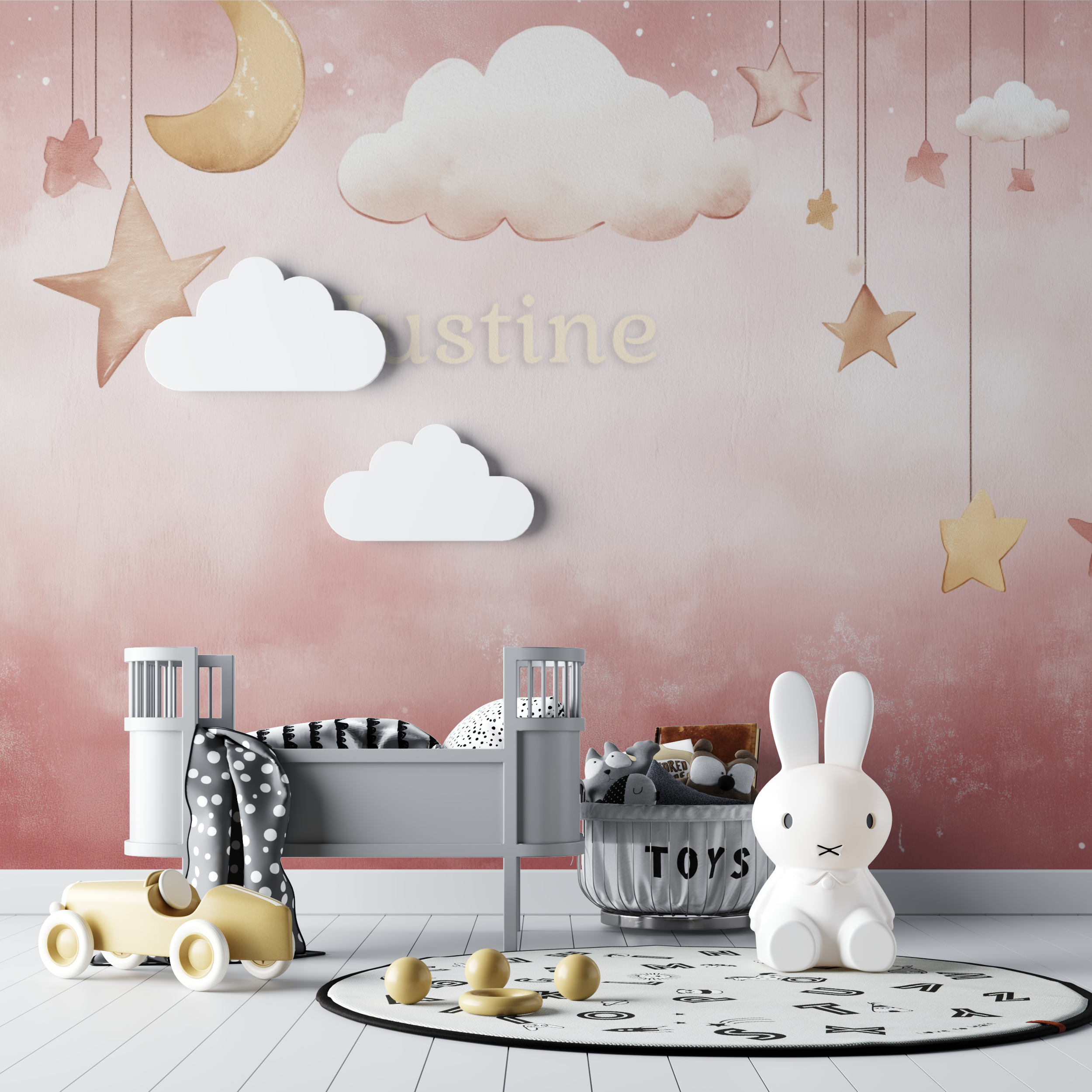 First Name Pink Wallpaper | Murals Wallpaper