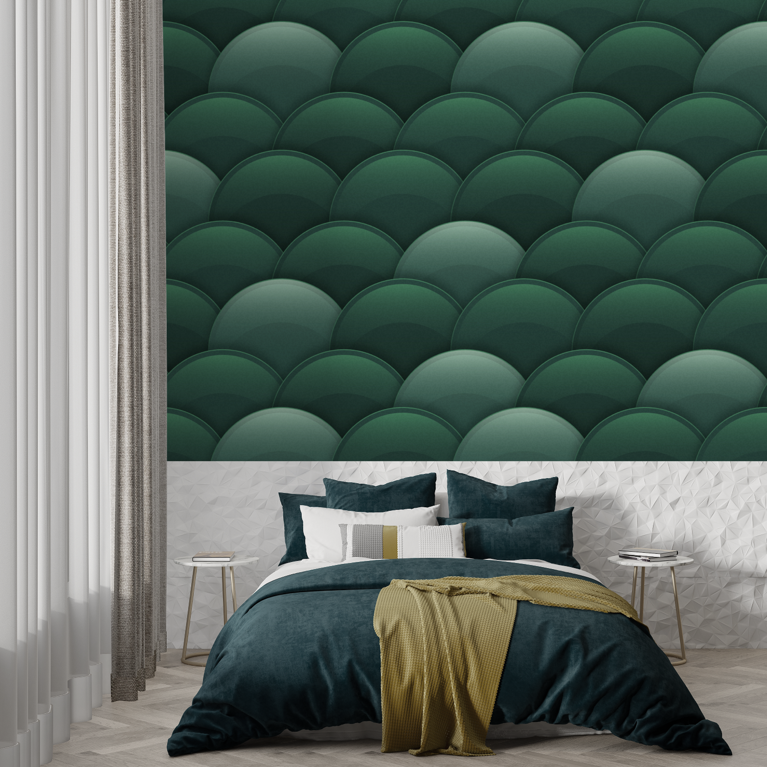 Green Wallpaper for Adult Bedroom | Murals Wallpaper