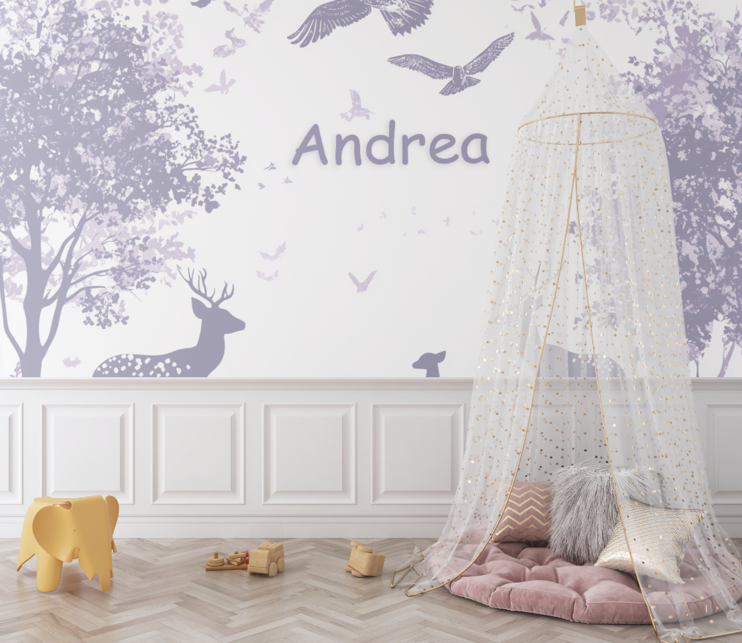 Purple Name Wallpaper | Murals Wallpaper