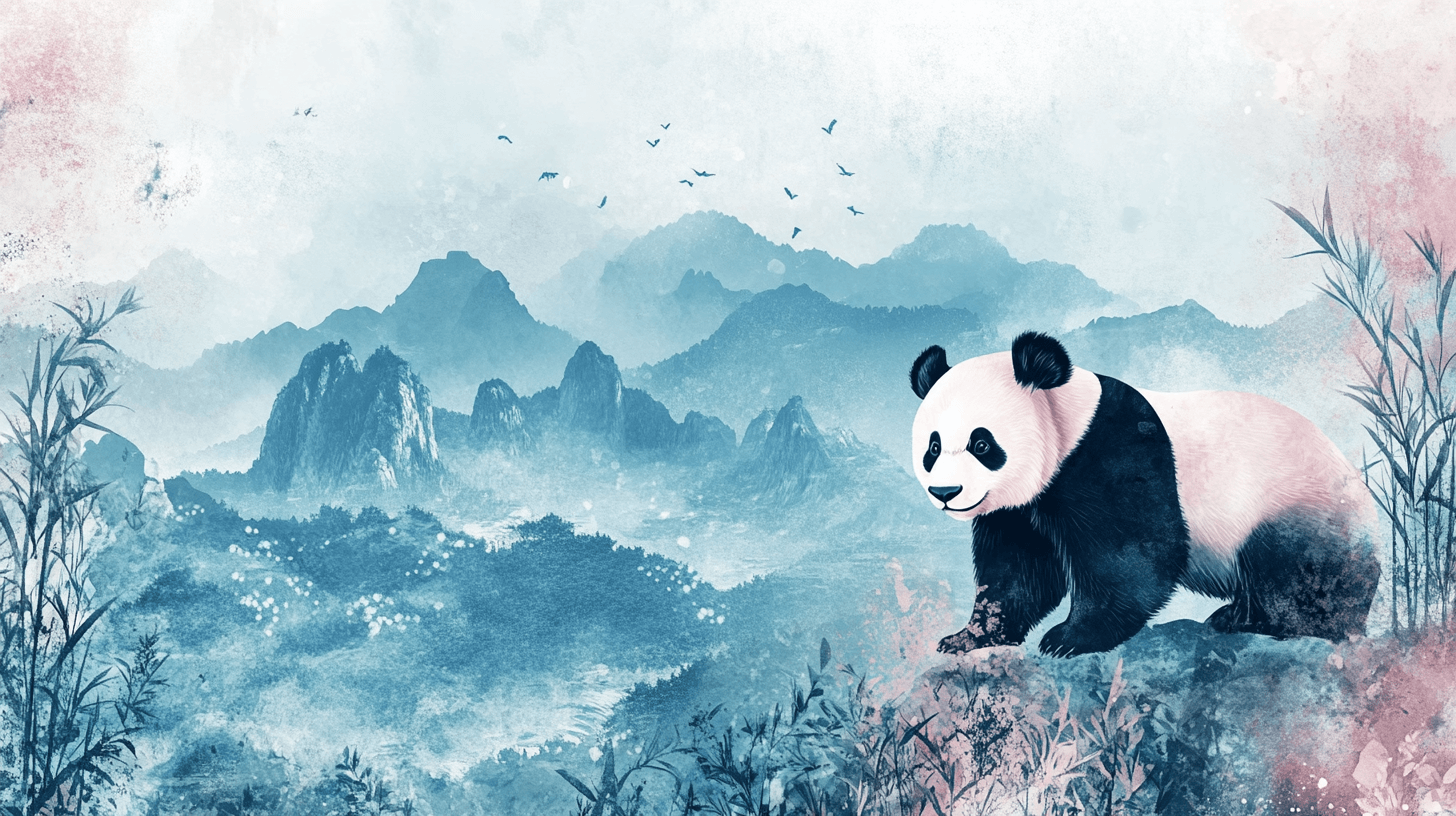 Panda Wallpaper and Soft Landscapes | Murals Wallpaper