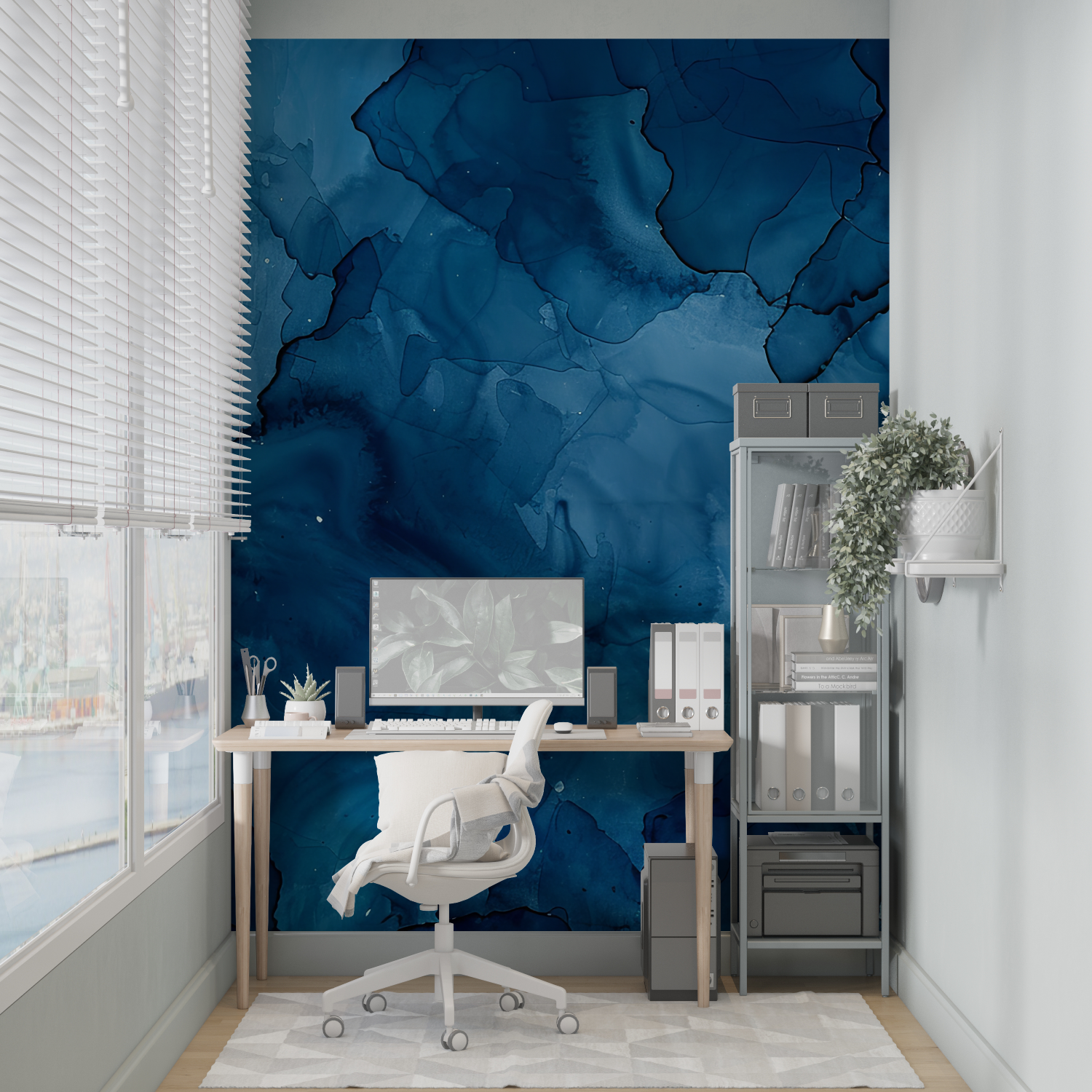 Blaues Marineblaues Papier - Merlin Leroy