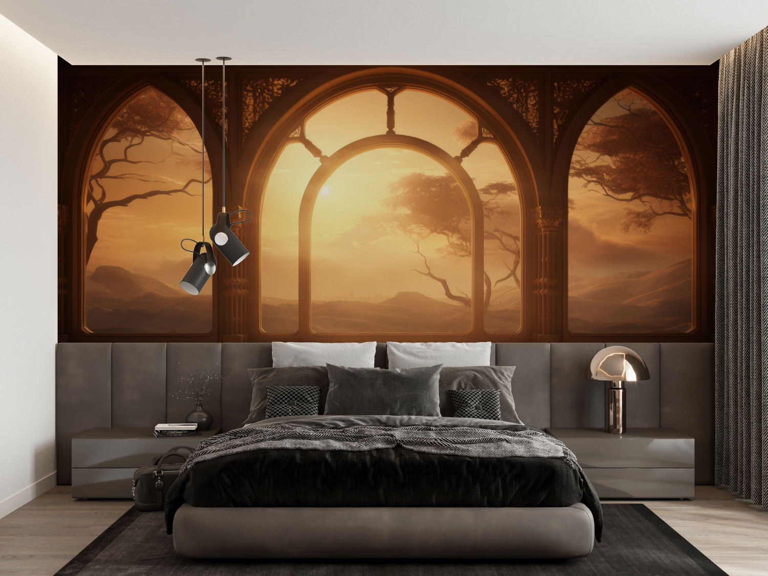 3D-Kopfteil-Tapete | Wandbildtapete