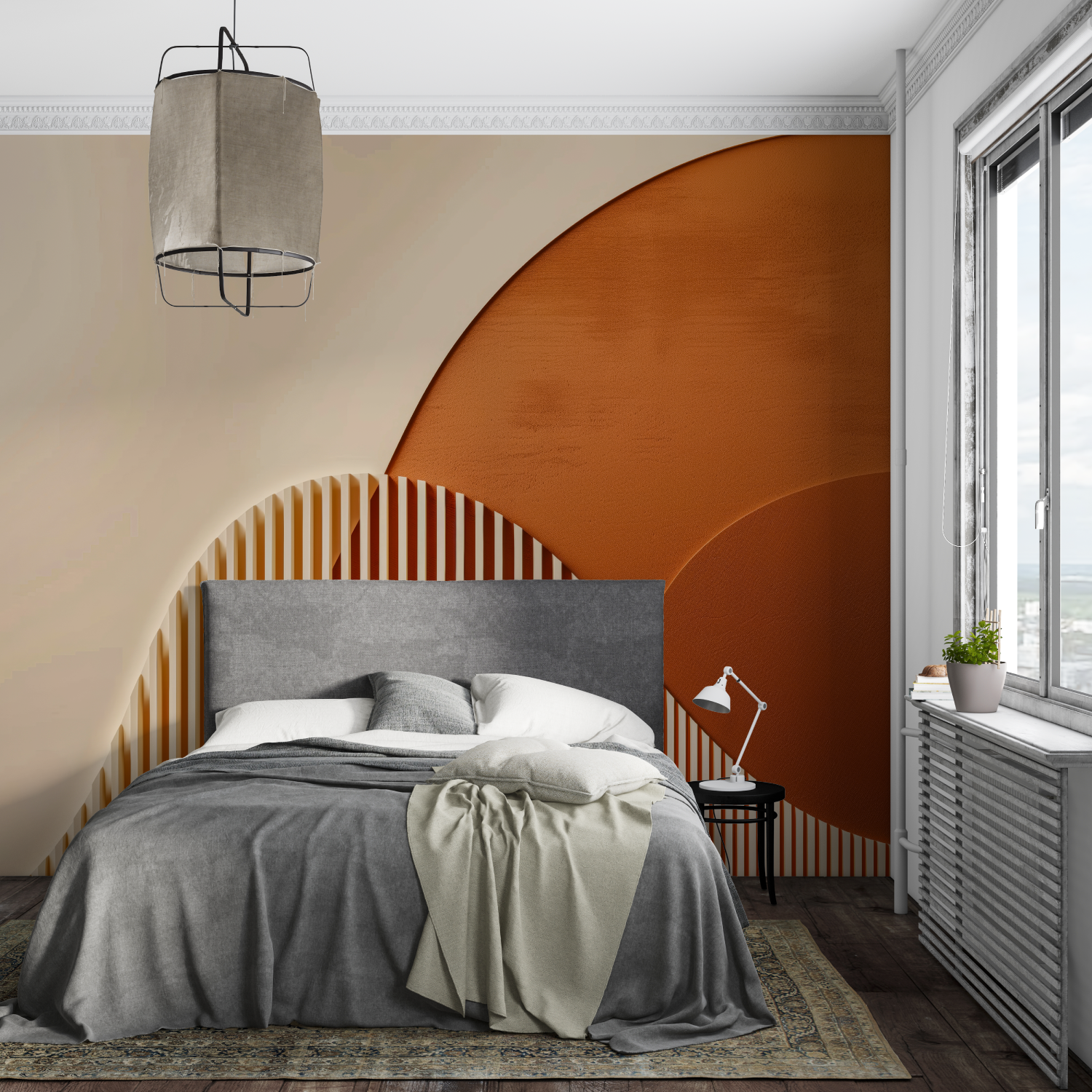 Orange Geometric Wallpaper | Murals Wallpaper