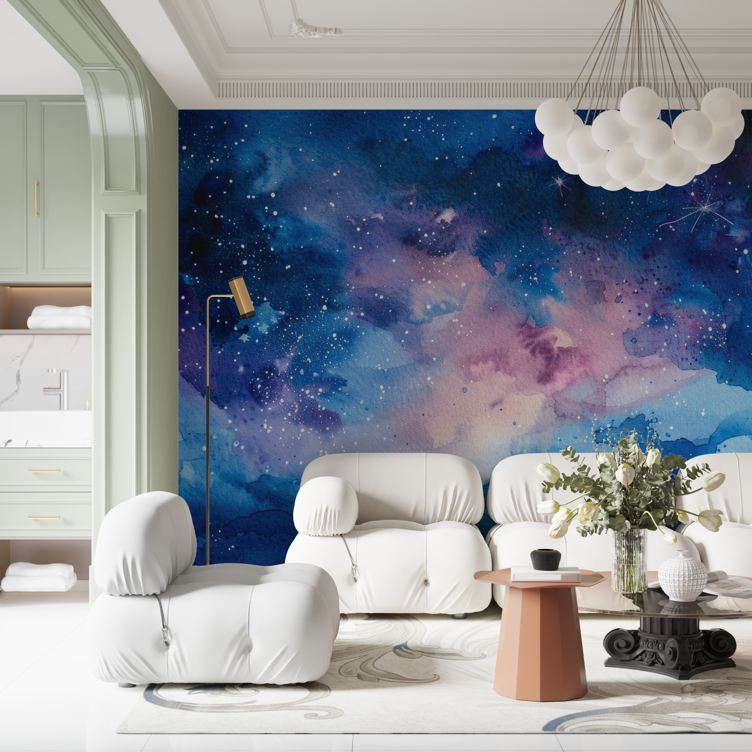 Watercolor Sky Wallpaper for Teens | Murals Wallpaper