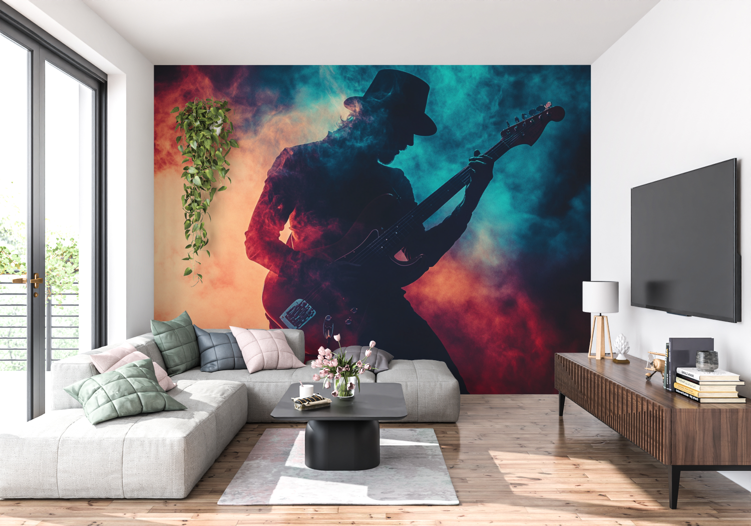 Gitarren-Hintergrundbild Let's Rock | Wandbilder