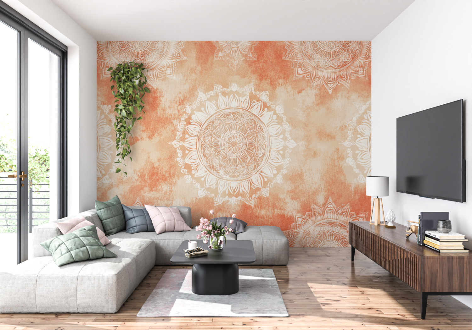 Papel de parede Terracotta Boho Chic | Murais Papel de parede
