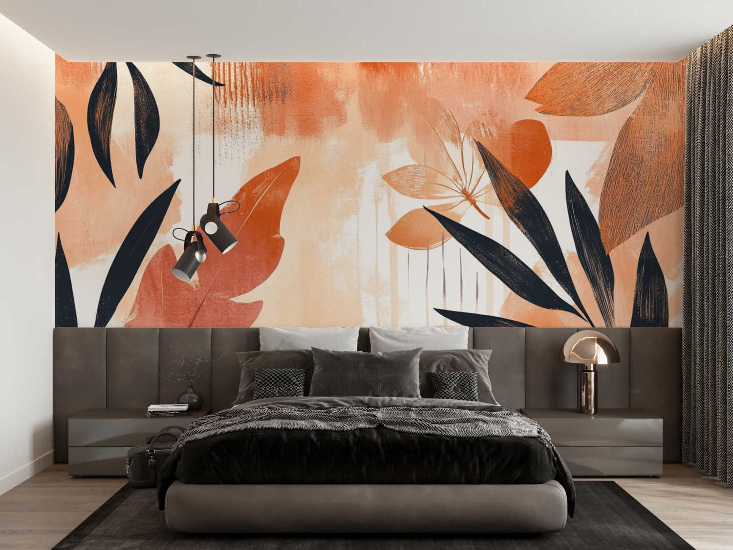 Terracotta and Powder Pink Wallpaper | Murals Wallpaper