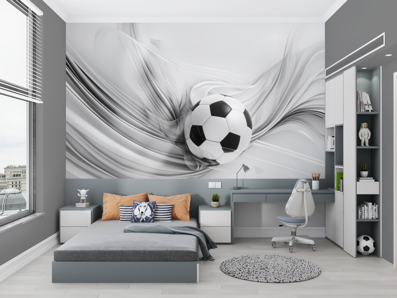3D Soccer Ball Wallpaper | Murals Wallpaper