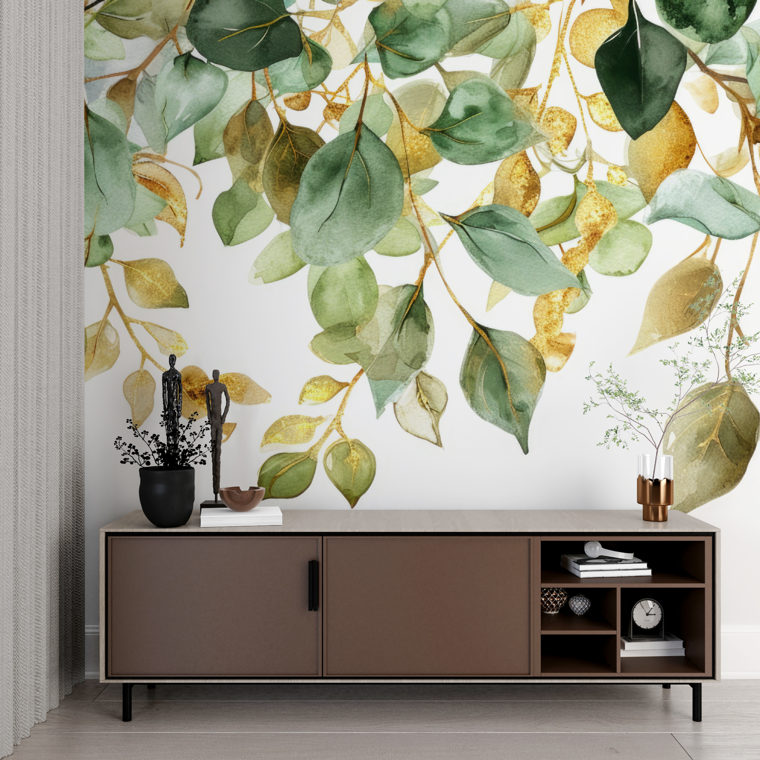 Papier Peint Vert Et Or - Design