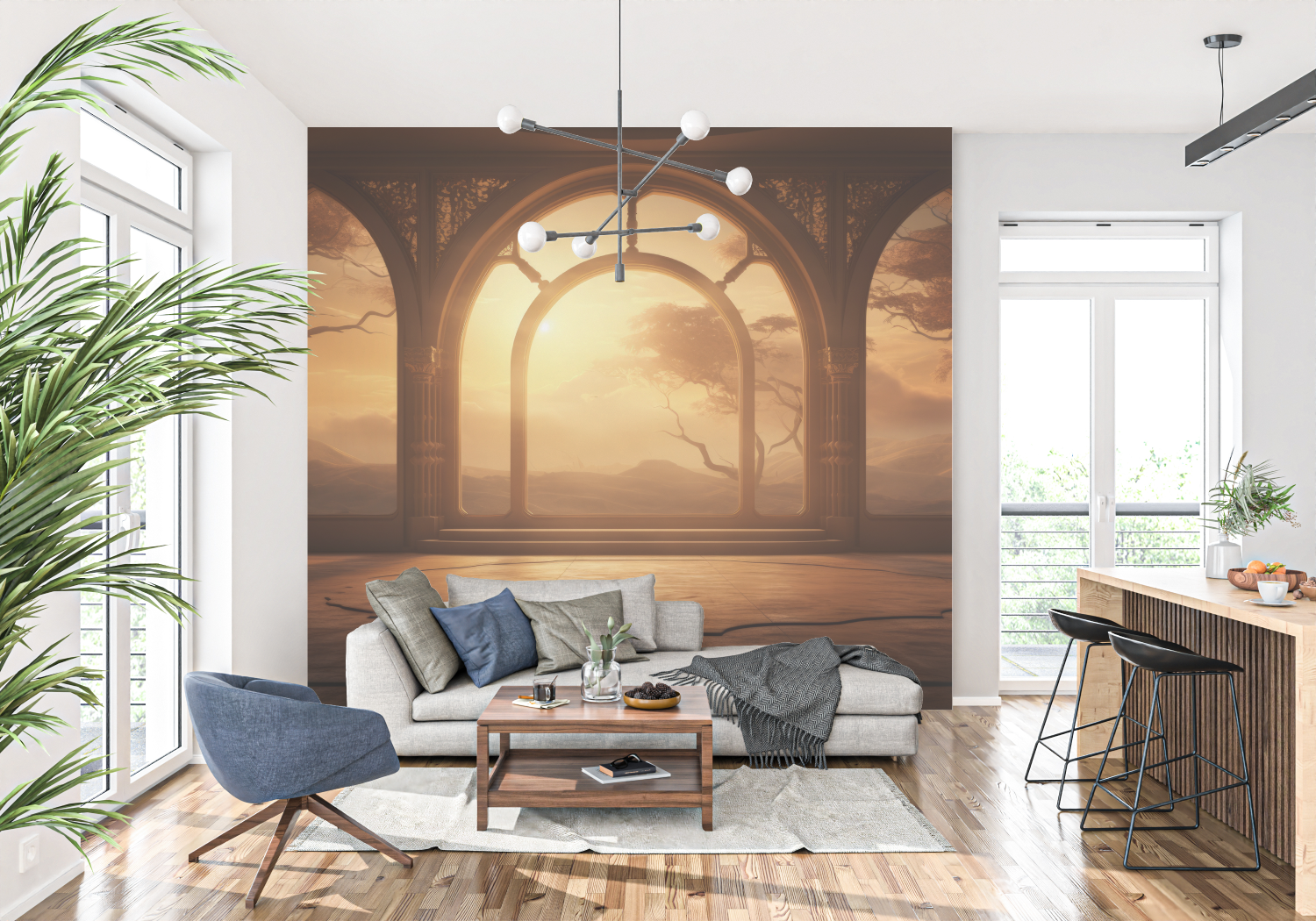 3D-Kopfteil-Tapete | Wandbildtapete