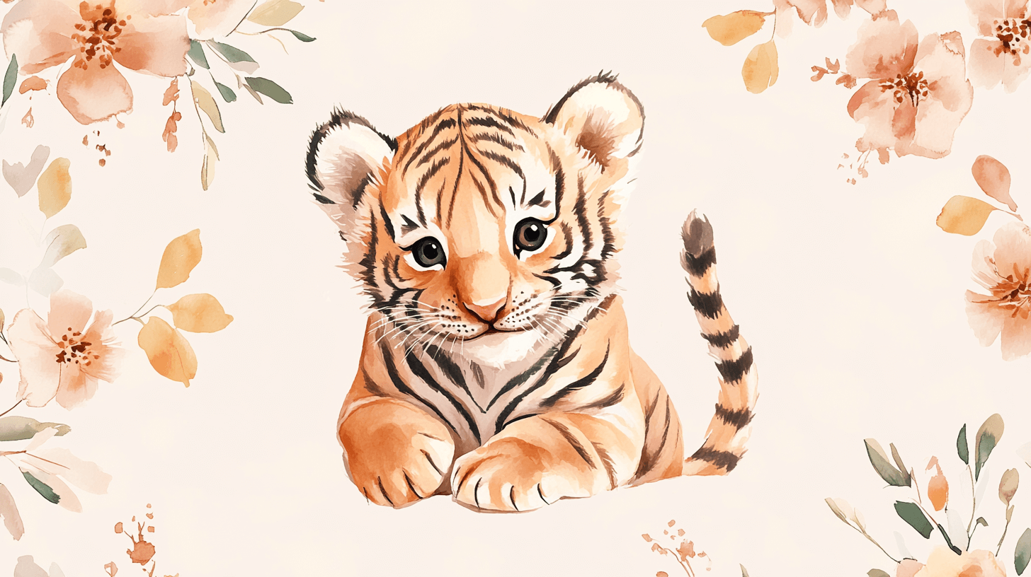 Pastel Tiger Wallpaper | Murals Wallpaper